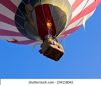 Hot-air Balloon Flying, Unusual Perspective View From Bottom, Detail