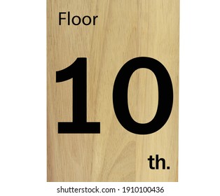 Hotel 10th Floor Number Sign