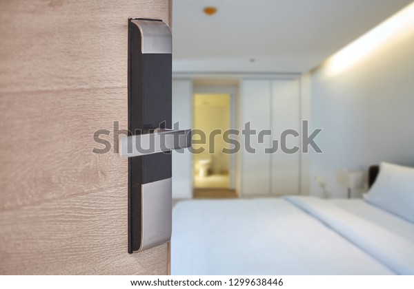 Hotel Apartment Bedroom Door Used Digital Stock Photo Edit