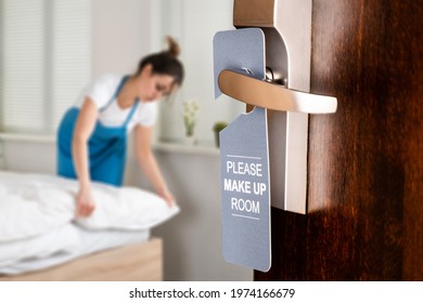 Hotel Apartment Cleaning Service Maid Working In Room