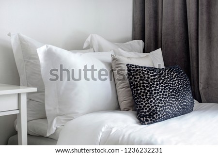 Hotel Bed Down Comforter Feather Pillows Stock Photo Edit Now