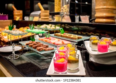 Hotel buffet restaurant, with traditional Indonesian food