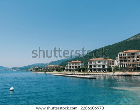 Hotel complex One and Only Portonovi at the foot of the mountains on the shore of the Bay of Kotor