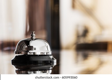 Hotel Concierge. Service Bell In A Hotel Or Other Premises