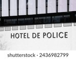 hotel de police text sign french means police station front of office building France facade office in merignac french city