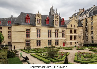 Hotel De Sens Is A Small Urban Palace, With Architectural Elements Of A Castle Or Fortress, Which Combines Gothic And Renaissance Styles May 13, 2013 In Paris, France.