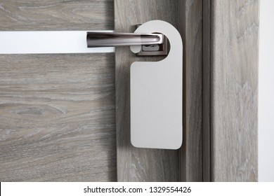 Hotel Door Handle With Blank Paper Hanger