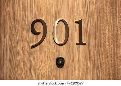 Hotel Door Number, Close Up Image