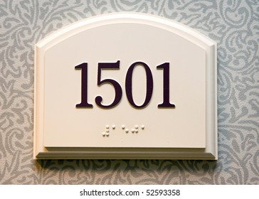 Hotel Door Number, Close Up Image