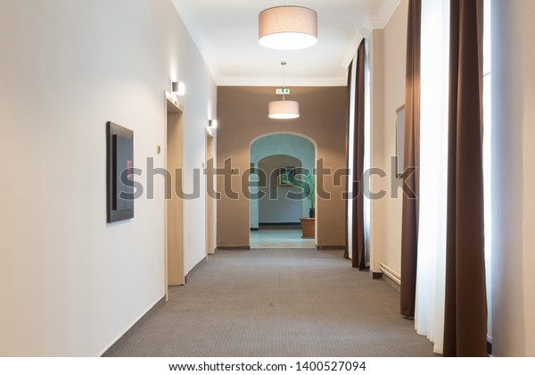 Hotel Interior Corridor Doors Royalty Free Stock Image
