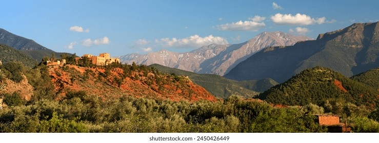 The hotel Kasbah Bab Ourika, Ourika Valley, Atlas Mountains, Morocco, North Africa, Africa  - Powered by Shutterstock