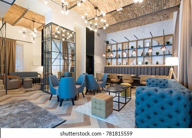 Hotel lobby cafe interior - Shutterstock ID 781815559
