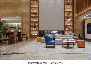 Hotel lobby interior, modern style. - Shutterstock ID 1795268947