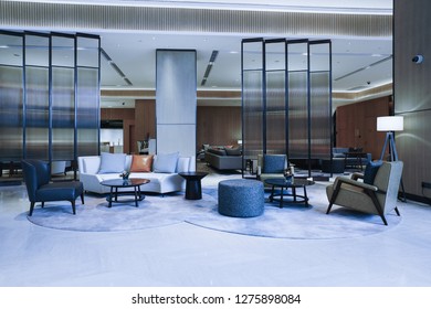 Hotel Lobby Interior Reception Desk Sofas Stock Photo (Edit Now) 1269458653