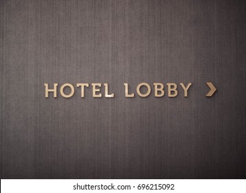 Hotel Lobby Sign With Gold Color Text Photo Taken In Jogja Yogyakarta Indonesia