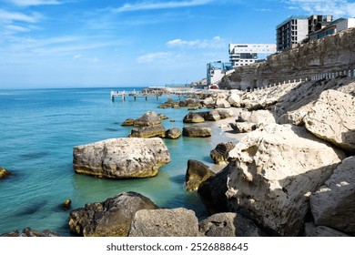 Hotel on the Caspian Sea. Kazakhstan. Aktau city. 16 May 2022 year. - Powered by Shutterstock