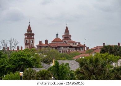 Hotel Ponce De Leon In St Augustine, Florida, Viewed From The Castillo De San Marcos. Completed In 1888, The Historic Building Is Now Occupied By Flagler College.