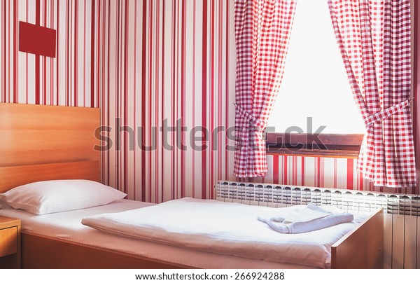 Hotel Room Interior Calm Peaceful Atmosphere Stock Photo