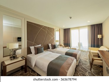 Hotel room with modern interior