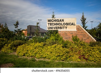 Houghton, Michigan, USA -  October 4, 2016: The campus of Michigan Technological University in Michigan's Upper Peninsula. The college specializes in programs for technology, engineering and science.