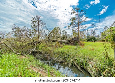 Houma Louisiana  USA - August 28, 2021 Hurricane Ida Aftermath