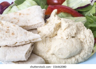 Houmous With Pitta Bread And Salad