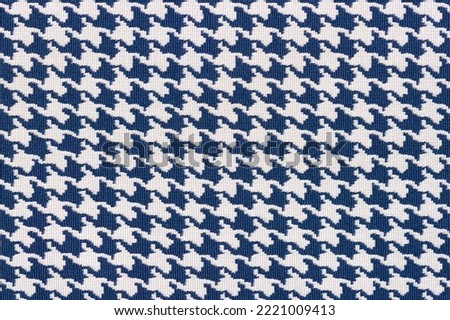 Houndstooth fabric pattern repeat blue white 