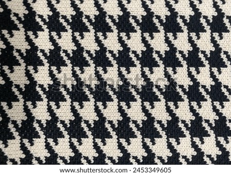 Houndstooth Knitted Fabric Pattern Background