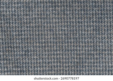 Houndstooth pattern wool fabric texture in brown and blue