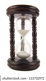 Hourglass over white background