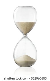 Hourglass, Sand Glass Isolated On White Background