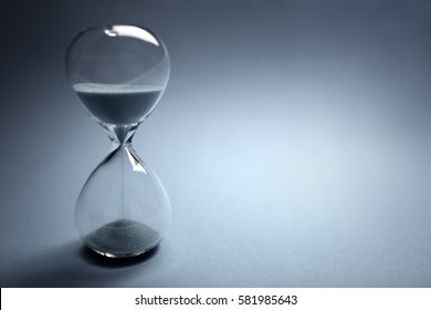 Hourglass time passing with copy space
