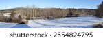 Housatonic River valley, winter landscape, panoramic shot, near Stockbridge, MA, USA - February 14, 2016