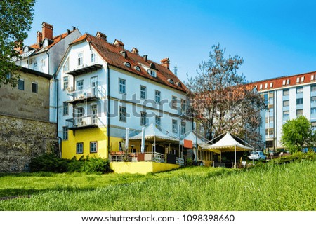 House architecture and yard in Maribor, Lower Styria, Slovenia