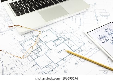 House Blueprints Floor Plan Notebook Architecture Stock Photo 196395296 ...