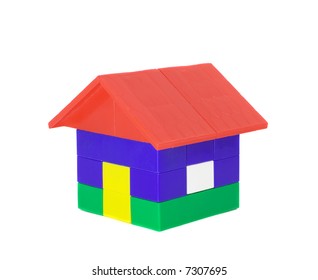 House Build From Colored Toy Bricks