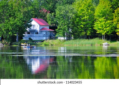 House By The Lake In Quebec, Canada