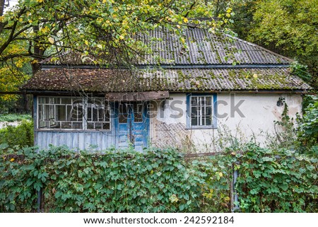 House in Chernobyl town, Chernobyl Nuclear Power Plant Zone of Alienation, Ukraine