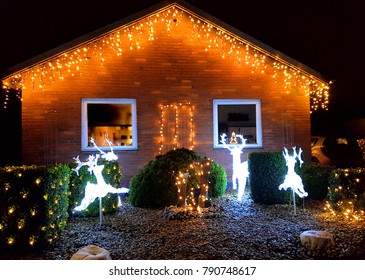 House With Christmas Lights Outside