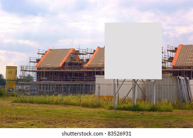 House Construction Site, With Empty Sign