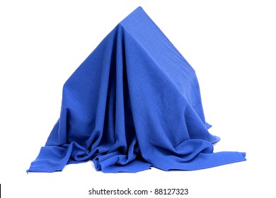 House Covered With Blue Drapery