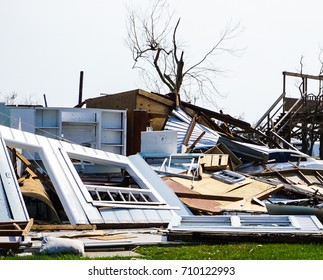 House Destruction From Powerful Hurricane Harvey On The Texas Coast