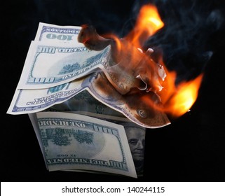 House of Dollar burns brightly. fire