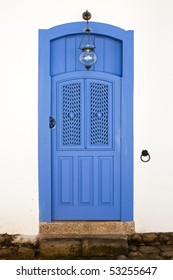 House Door Of The Beautiful Portuguese Colonial Typical Town Of Parati In Rio De Janeiro State Brazil