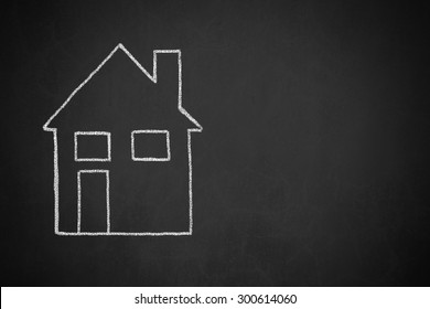 House Drawing On Chalkboard Stock Photo 300614060 | Shutterstock