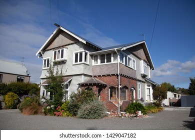 House With Earthquake Damage In Christchurch, New Zealand After The 2011 Christchurch Earthquale Of 6.3 Magnitude On The Richter Scale.