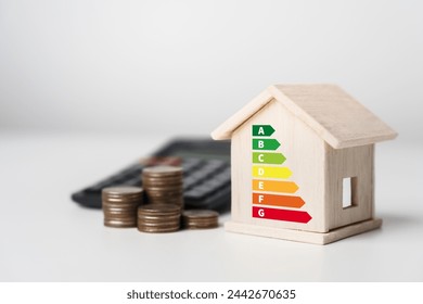 House energy efficiency, energy efficient rating class concept, eco home renovation save cost. Low-consumption ecological house. Green Building for Sustainable Development Concept  - Powered by Shutterstock