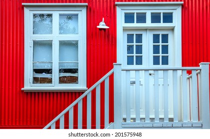 House Facade In Reykjavik, Iceland