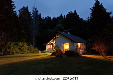 House In The Forest At Night