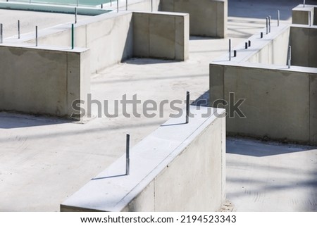 House foundation construction site, solid foundation